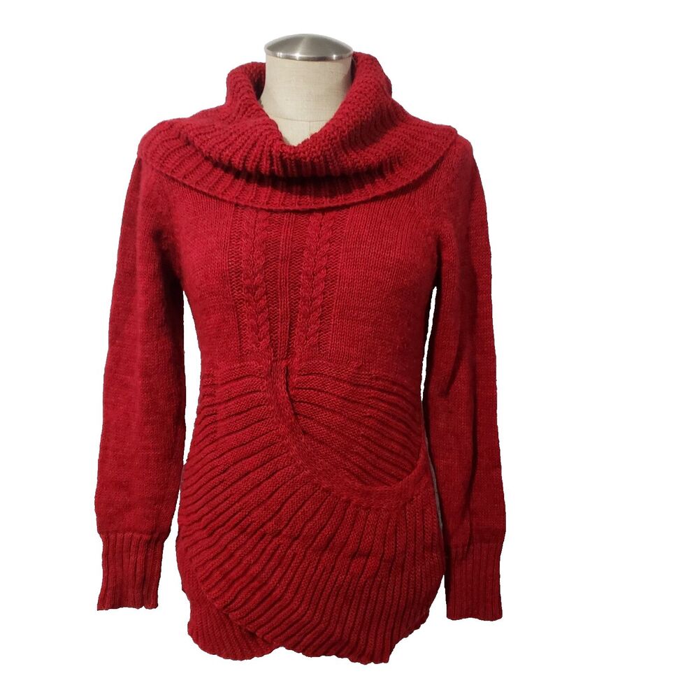 Berretti Red Knit Wool Blend Sweater Women's Made in Italy S